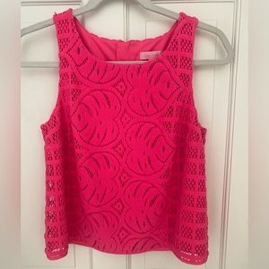 Lilly Pulitzer Knit Hot Pink top- zipper back